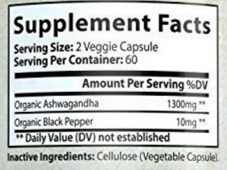 NutriRise Ashwagandha Ingredients